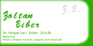 zoltan biber business card